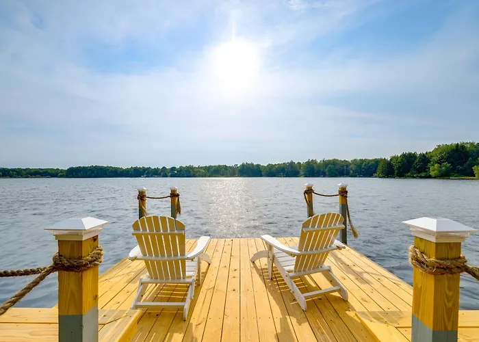 Luxury Pocono Lake House With Private Sunset Beach